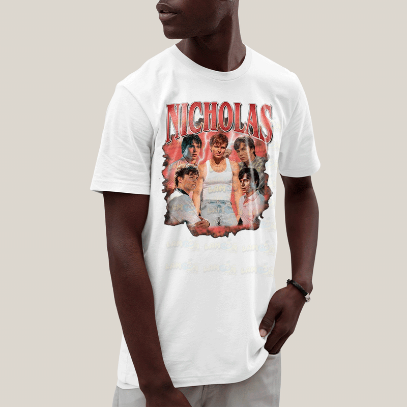 Camiseta Algodão Unissex T shirt-Nicholas Chavez Ator Vermelho-