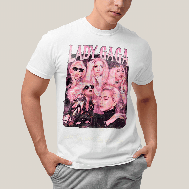 Camiseta Algodão Unissex T shirt-  Lady Gaga Artista Rose