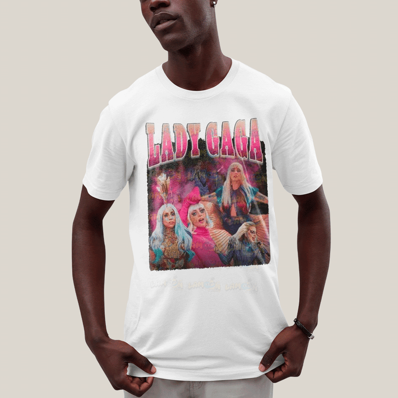 Camiseta Algodão Unissex T shirt- Lady Gaga Artista Pink
