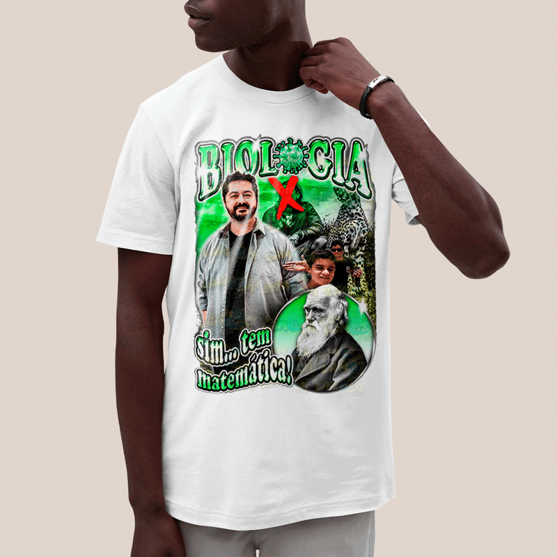 Camiseta Algodão Unissex T shirt- Biologia Tem Matematica