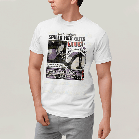 Camiseta Algodão Unissex T shirt Olivia Rodrigo Spill Her Guts