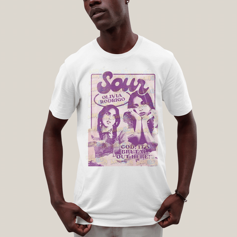Camiseta Algodão Unissex T shirt Olivia Rodrigo Sour Roxo