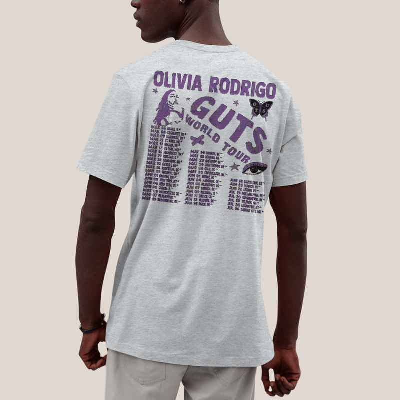 Camiseta Algodão Unissex T shirt Olivia Rodrigo Guts World Tour FC