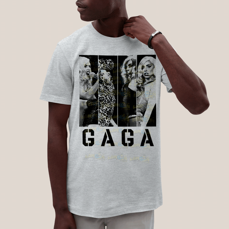 Camiseta Algodão Unissex T shirt- Lady Gaga Black White