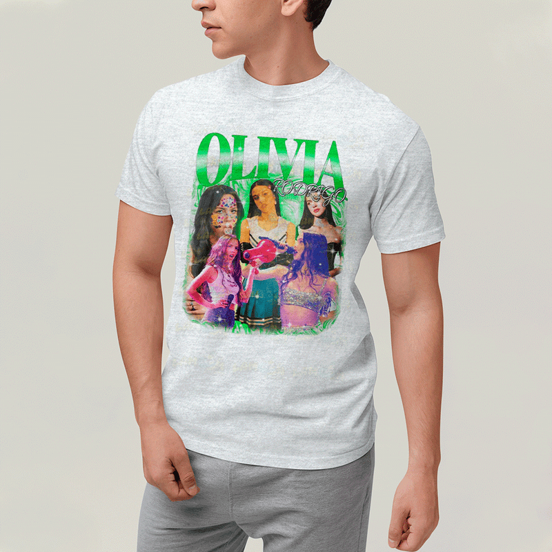 Camiseta Algodão Unissex T shirt Olivia Rodrigo Cantora Verde