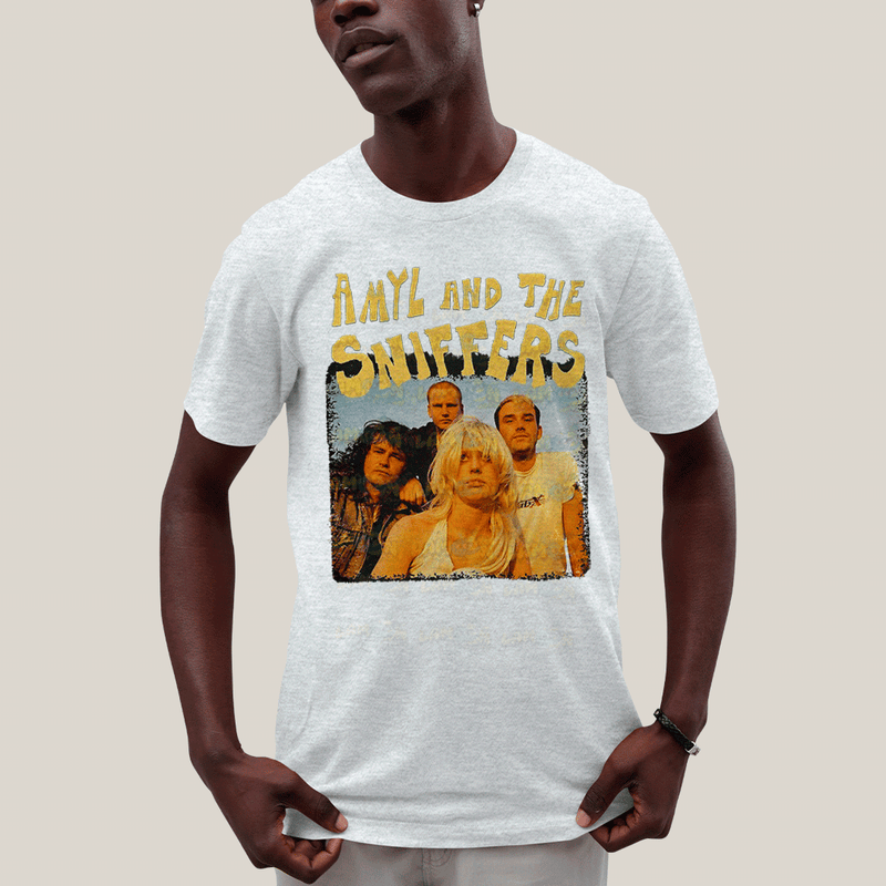 Camiseta Algodão Unissex T shirt- Amyl And The Sniffers Amarela