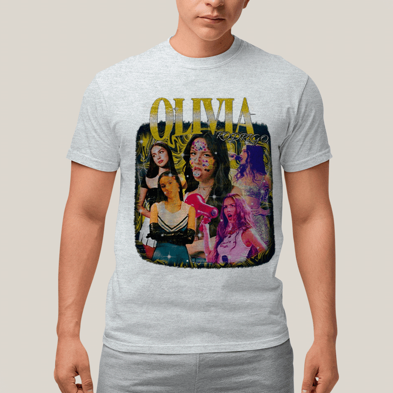 Camiseta Algodão Unissex T shirt Olivia Rodrigo Cantora Amarelo