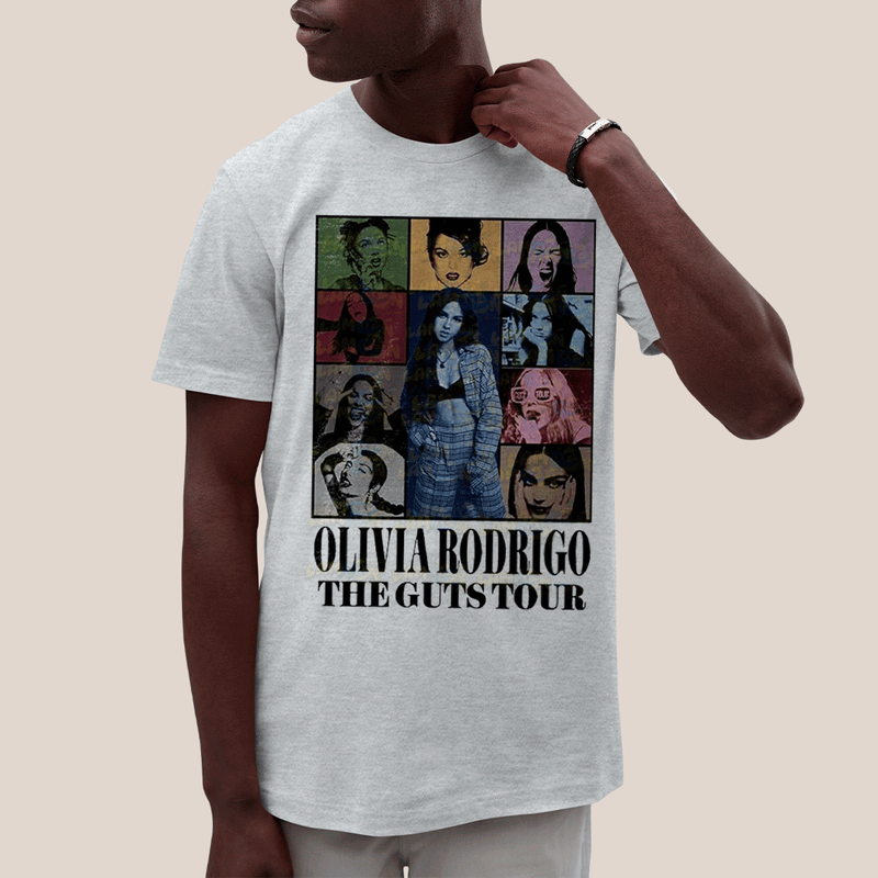 Camiseta Algodão Unissex T shirt Olivia Rodrigo The Guts Tour