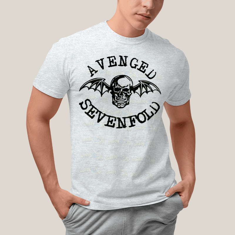 Camiseta Algodão Unissex T shirt- Avenged Sevenfold Esqueleto Morcego