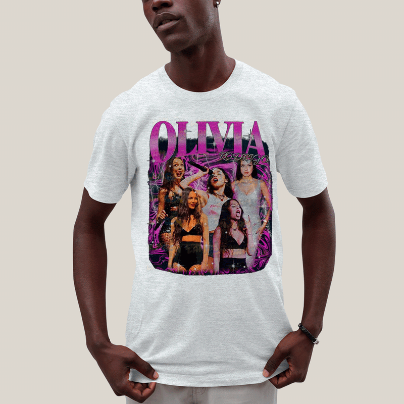 Camiseta Algodão Unissex T shirt Olivia Rodrigo Cantora Pink