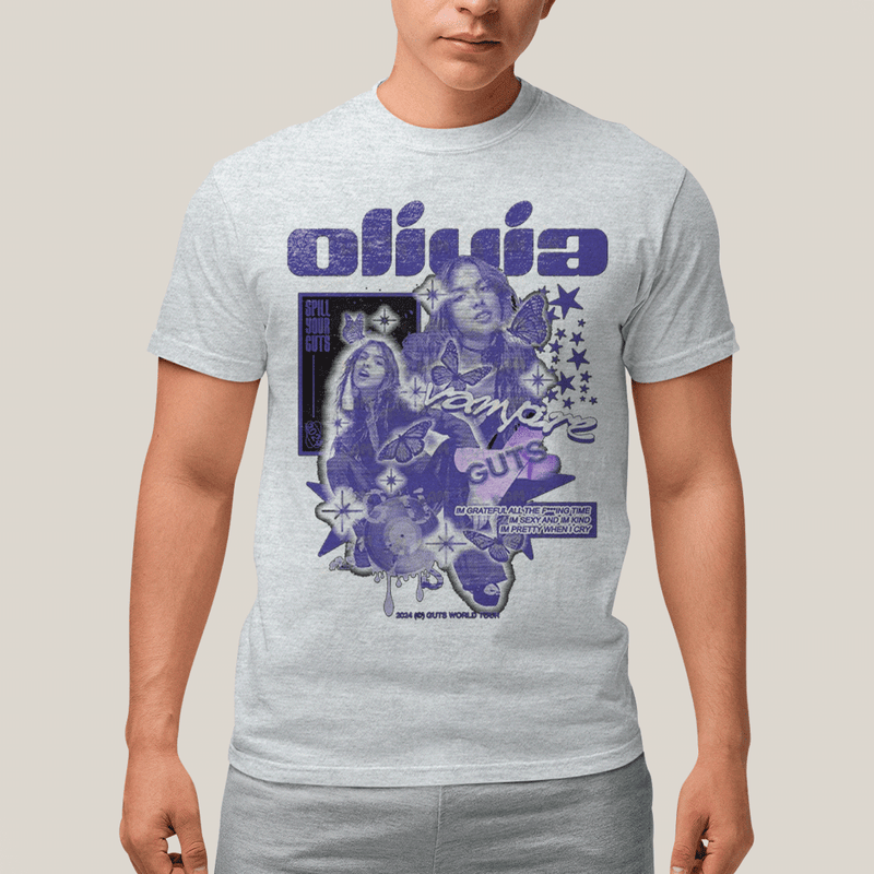 Camiseta Algodão Unissex T shirt Olivia Rodrigo Vampire Guts