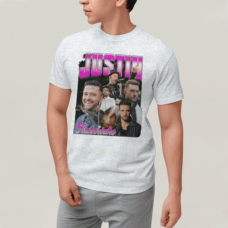 Camiseta Algodão Unissex T shirt-  Justin Timberlake Pink