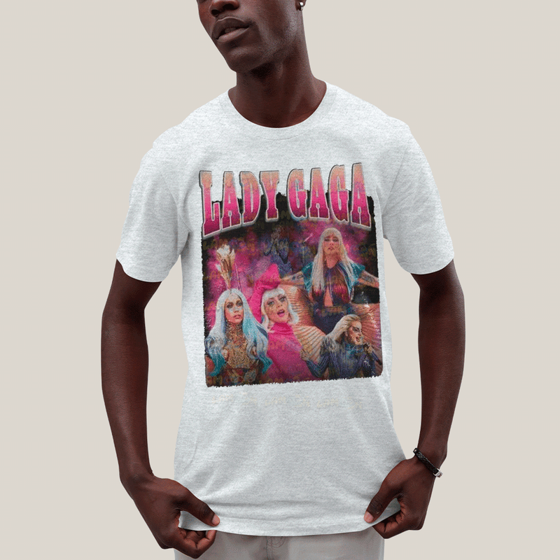 Camiseta Algodão Unissex T shirt- Lady Gaga Artista Pink
