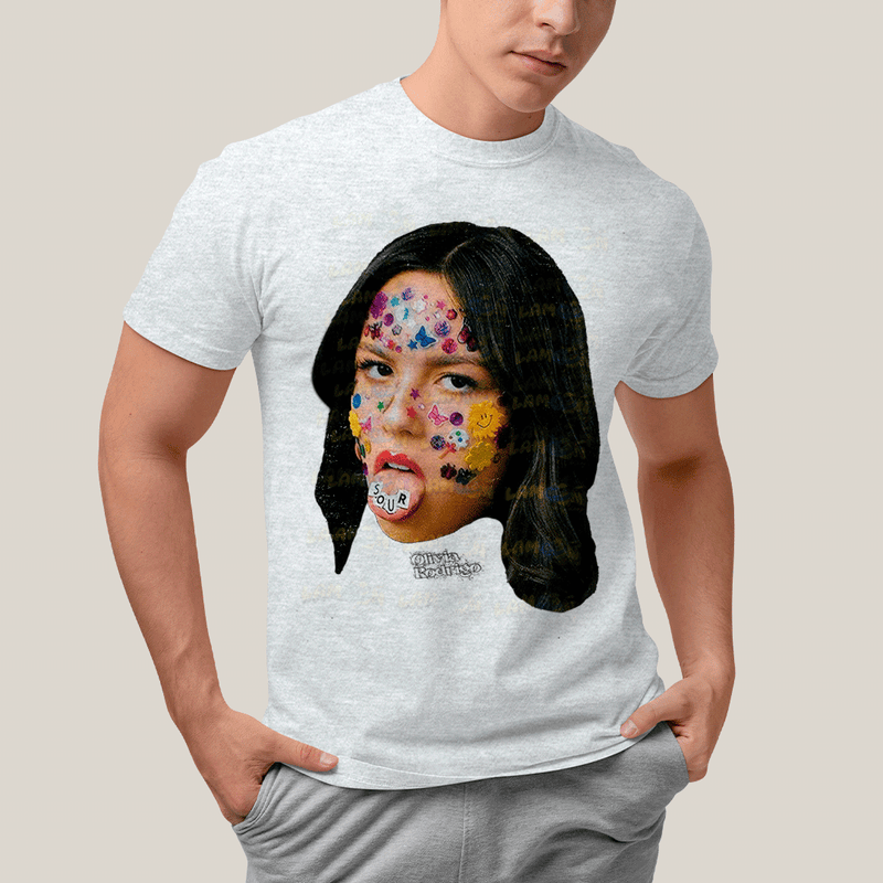 Camiseta Algodão Unissex T shirt Olivia Rodrigo Rosto
