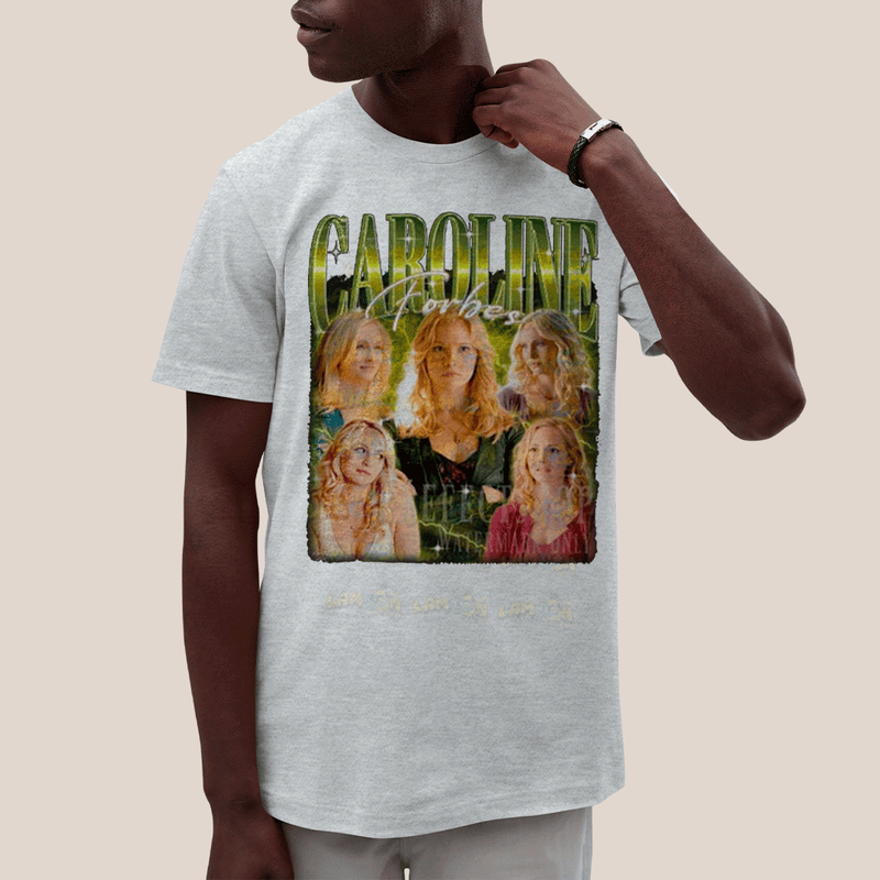 Camiseta Algodão Unissex T shirt- Diario de Um Vampiro Caroline Forbes Amarelo