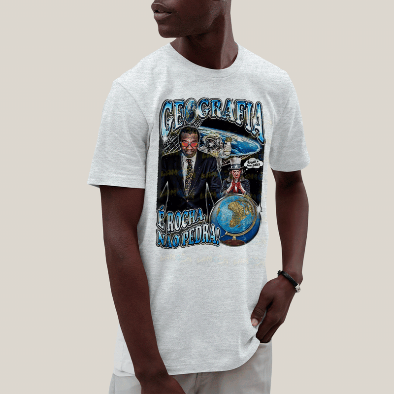 Camiseta Algodão Unissex T shirt- Geografia é Rocha Não Pedra!