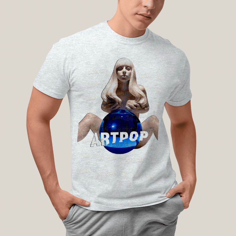 Camiseta Algodão Unissex T shirt- Lady Gaga Bola Azul