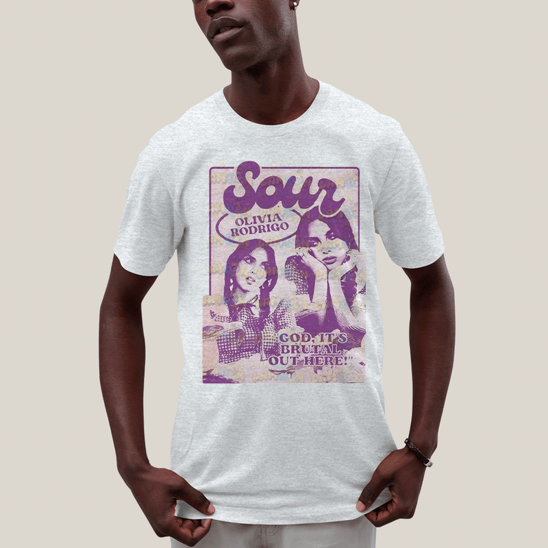 Camiseta Algodão Unissex T shirt Olivia Rodrigo Sour Roxo