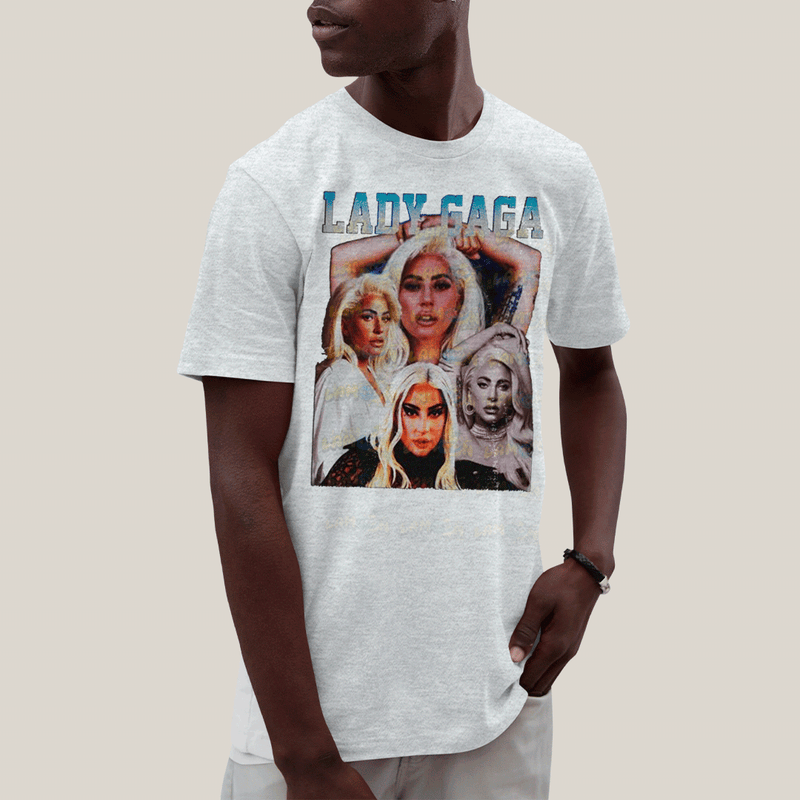 Camiseta Algodão Unissex T shirt- Lady Gaga Artista