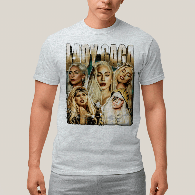 Camiseta Algodão Unissex T shirt- Lady Gaga Cantora de Ouro