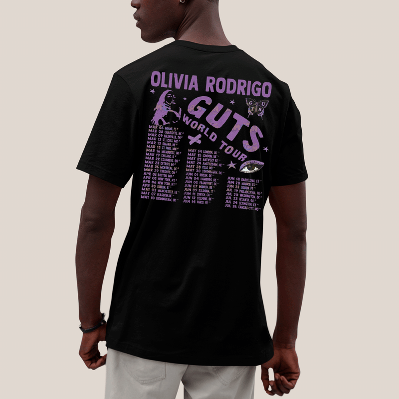 Camiseta Algodão Unissex T shirt Olivia Rodrigo Guts World Tour FC