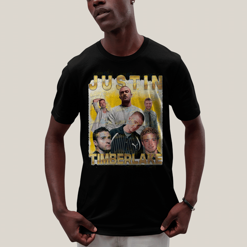 Camiseta Algodão Unissex T shirt-Timberlake Cantor e Ator Amarelo-