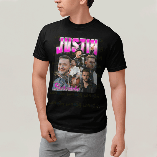 Camiseta Algodão Unissex T shirt-  Justin Timberlake Pink