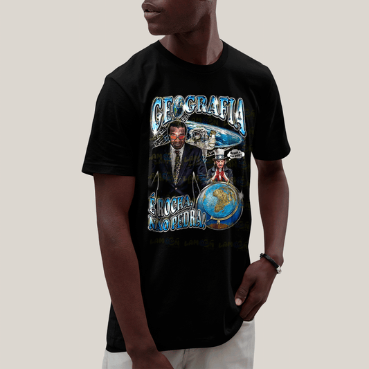 Camiseta Algodão Unissex T shirt- Geografia é Rocha Não Pedra!