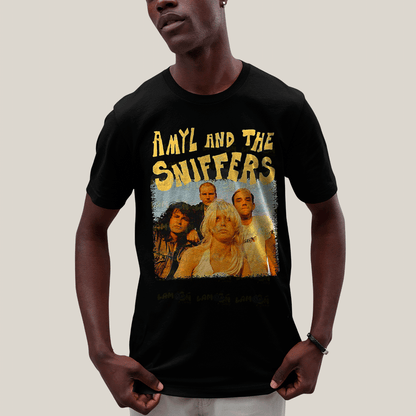Camiseta Algodão Unissex T shirt- Amyl And The Sniffers Amarela