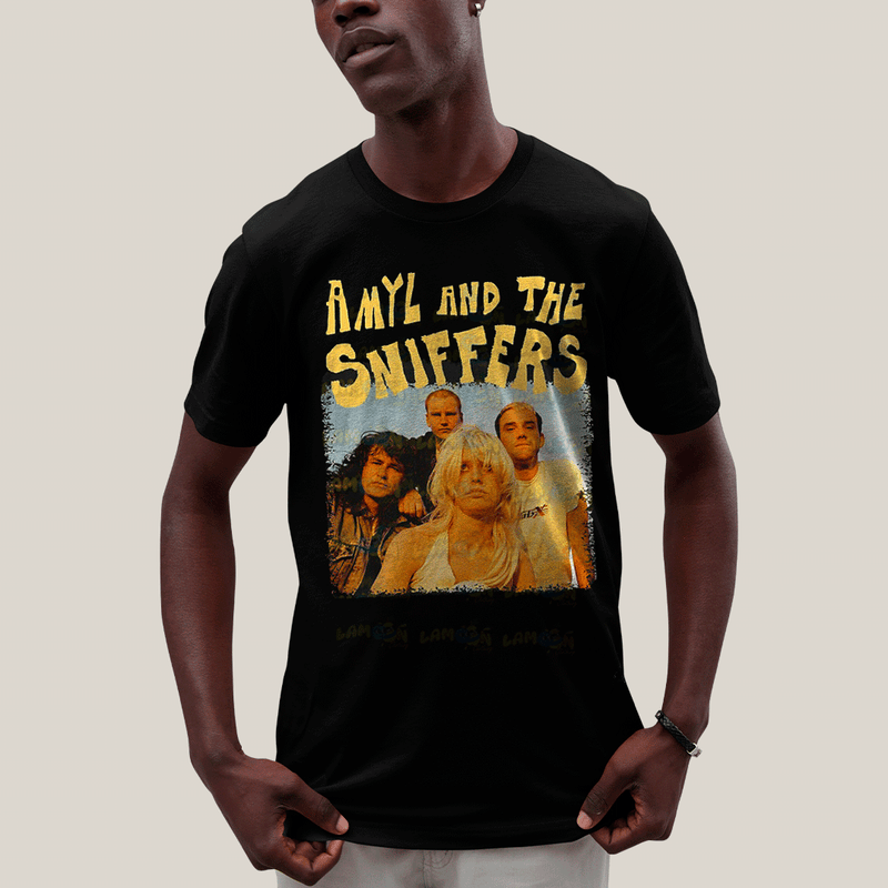 Camiseta Algodão Unissex T shirt- Amyl And The Sniffers Amarela