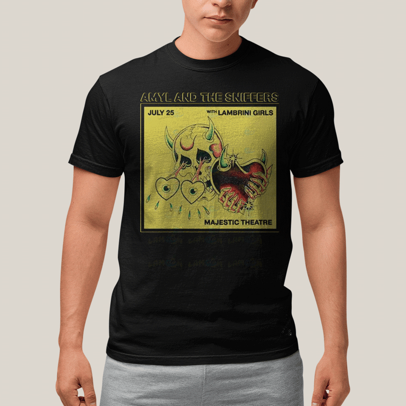 Camiseta Algodão Unissex T shirt- Amyl And The Sniffers Coração Chifrudo