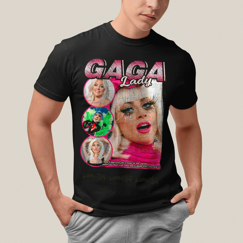 Camiseta Algodão Unissex T shirt- Lady Gaga Cantora Pink