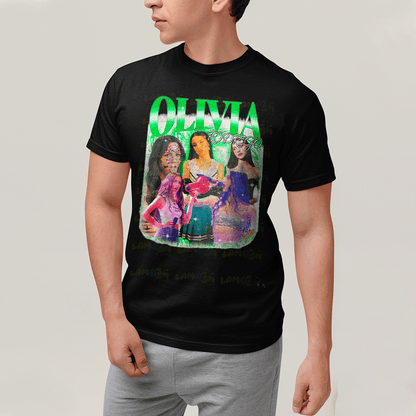 Camiseta Algodão Unissex T shirt Olivia Rodrigo Cantora Verde