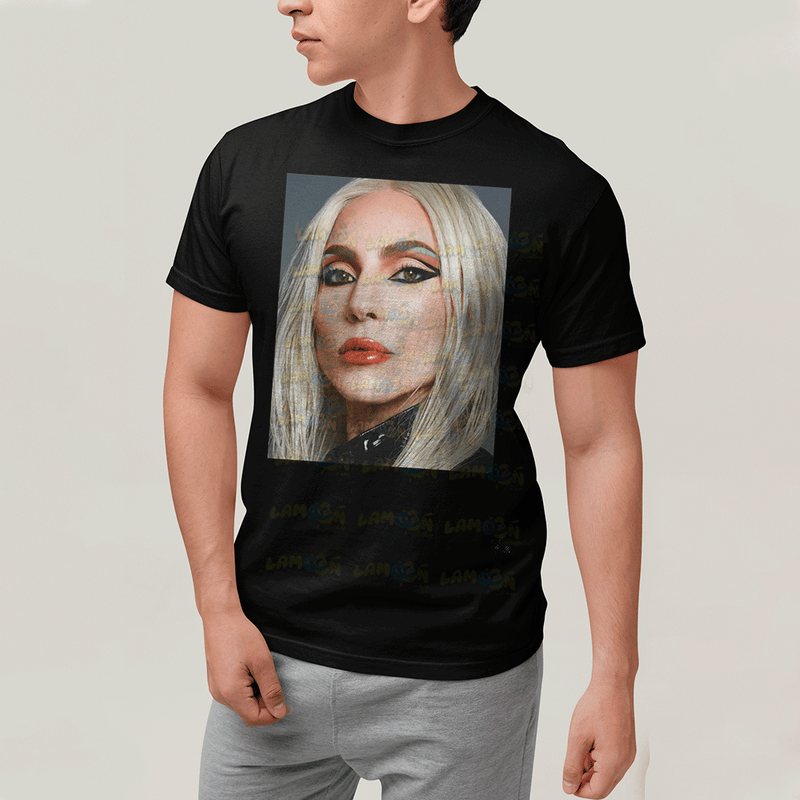 Camiseta Algodão Unissex T shirt- Lady Gaga Cantora Rosto