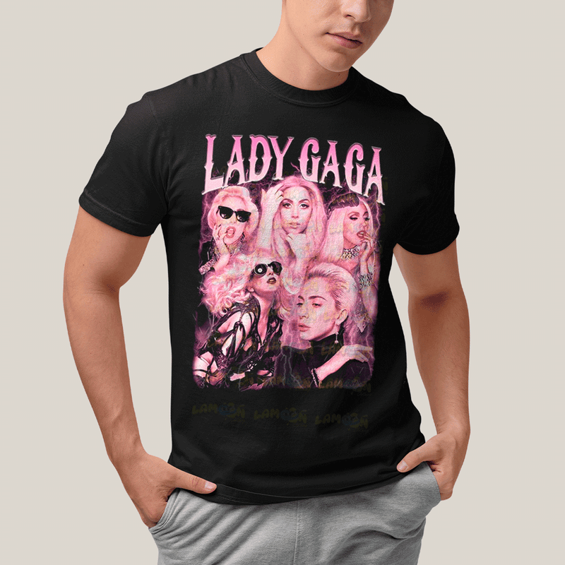 Camiseta Algodão Unissex T shirt-  Lady Gaga Artista Rose
