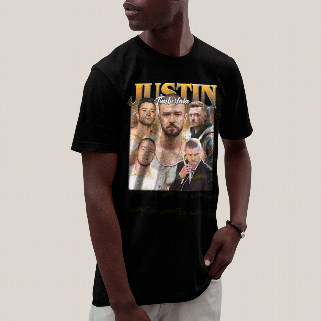 Camiseta Algodão Unissex T shirt- Justin Timberlake Laranja