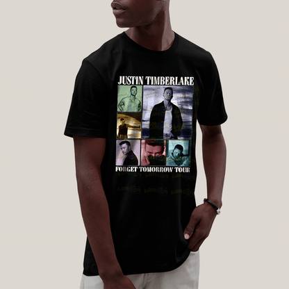 Camiseta Algodão Unissex T shirt- Justin Timberlake Forget Tomorrow Tour-