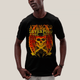 Camiseta Algodão Unissex T shirt- Avenged Sevenfold Esqueleto de Asas Laranja
