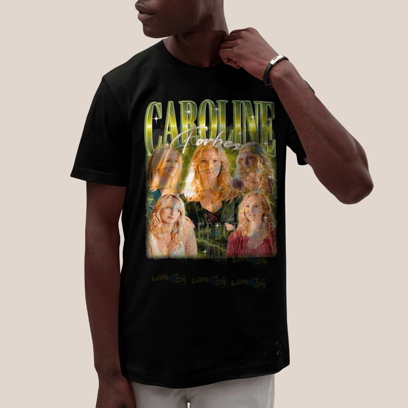 Camiseta Algodão Unissex T shirt- Diario de Um Vampiro Caroline Forbes Amarelo