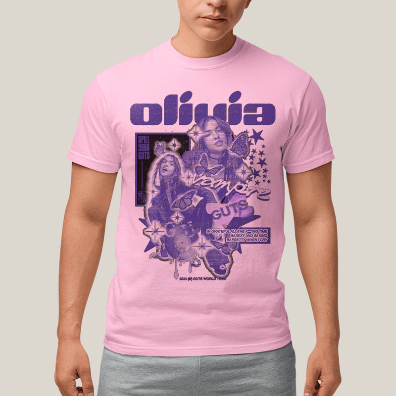 Camiseta Algodão Unissex T shirt Olivia Rodrigo Vampire Guts
