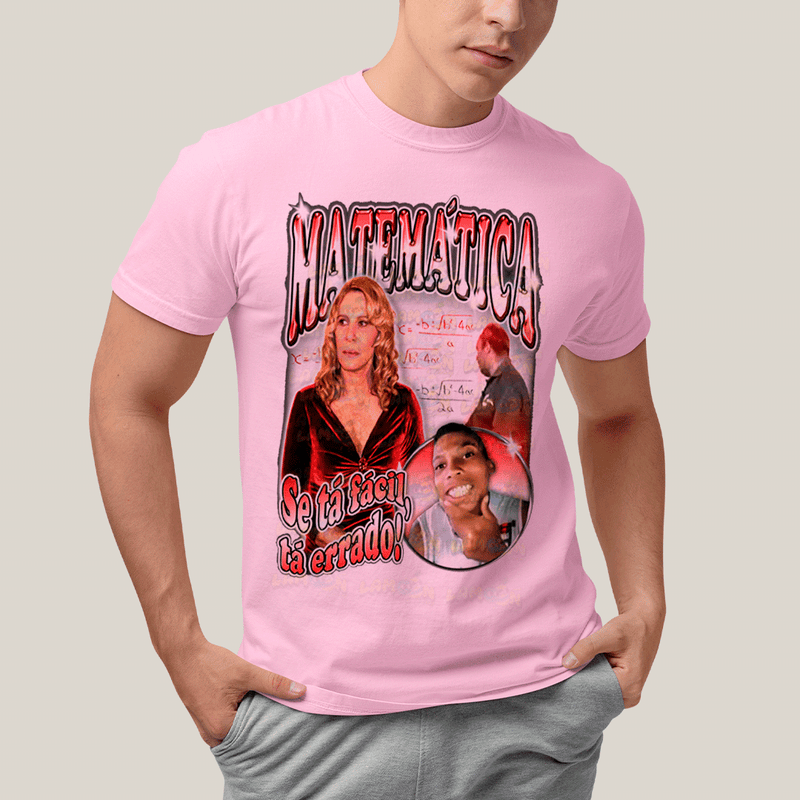 Camiseta Algodão Unissex T shirt-Matematica Se Ta Facil Ta Errado