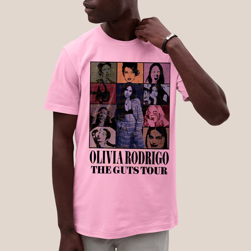 Camiseta Algodão Unissex T shirt Olivia Rodrigo The Guts Tour