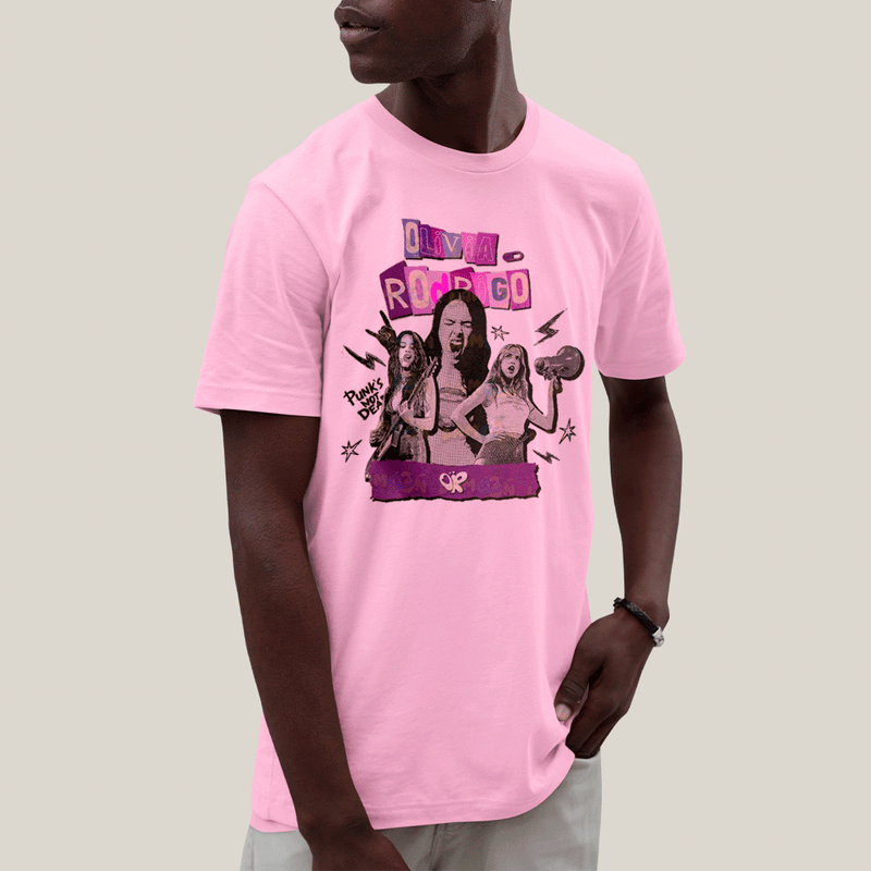 Camiseta Algodão Unissex T shirt Olivia Rodrigo Punk´s Not Dead