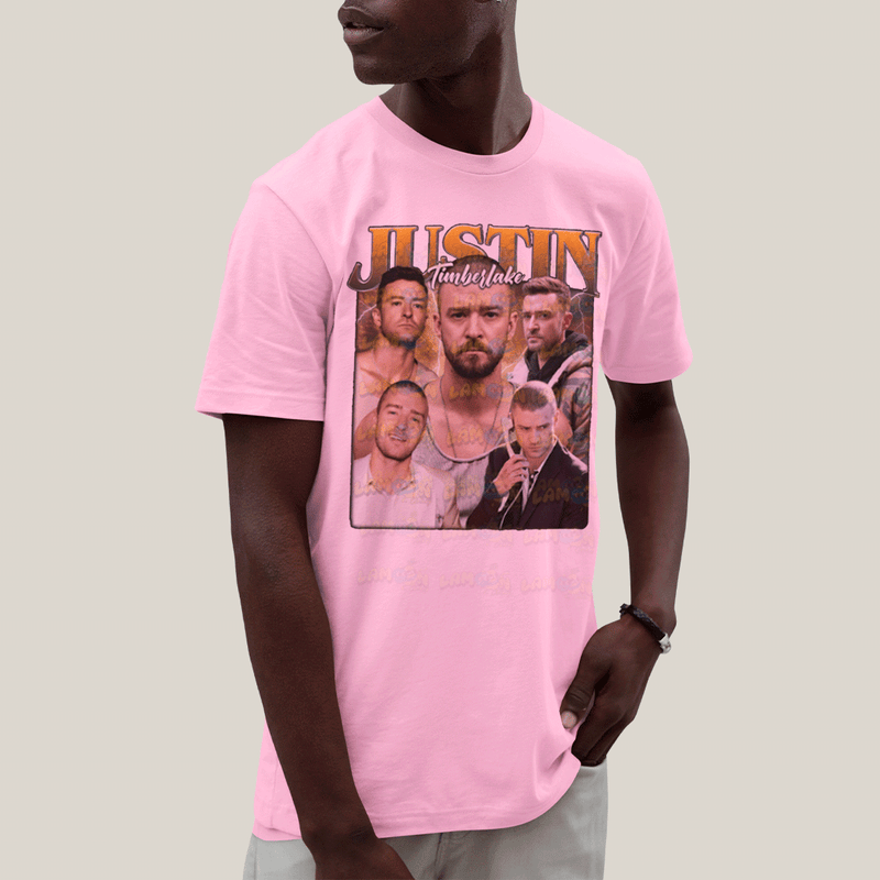 Camiseta Algodão Unissex T shirt- Justin Timberlake Laranja
