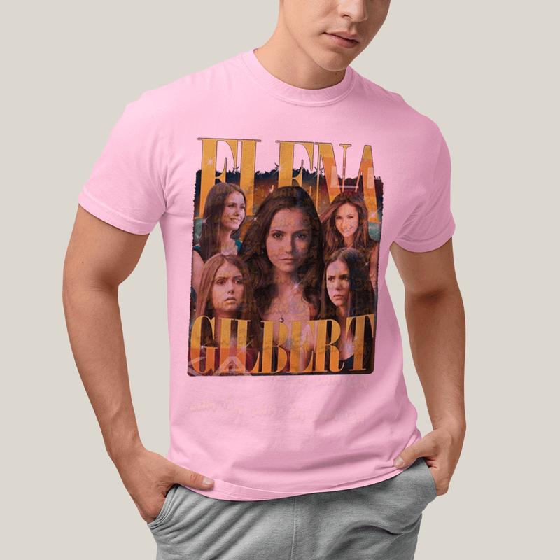 Camiseta Algodão Unissex T shirt- Elena Gilbert Diario de Um Vampiro Amarelo