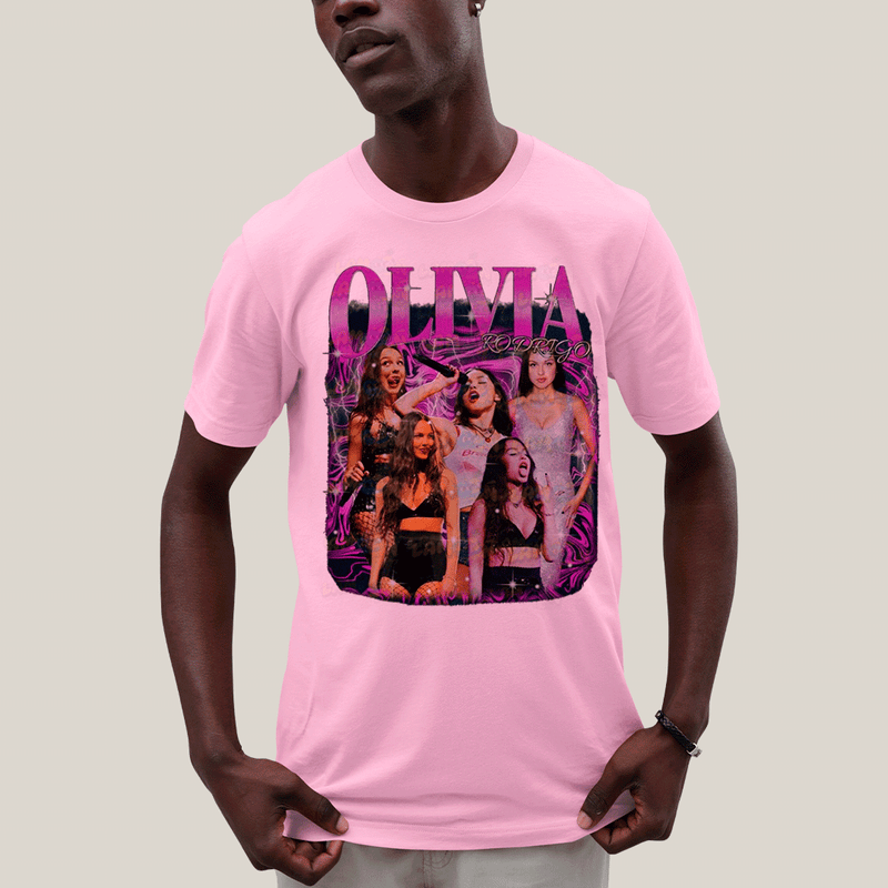 Camiseta Algodão Unissex T shirt Olivia Rodrigo Cantora Pink