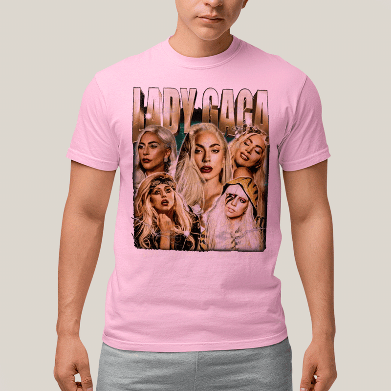 Camiseta Algodão Unissex T shirt- Lady Gaga Cantora de Ouro