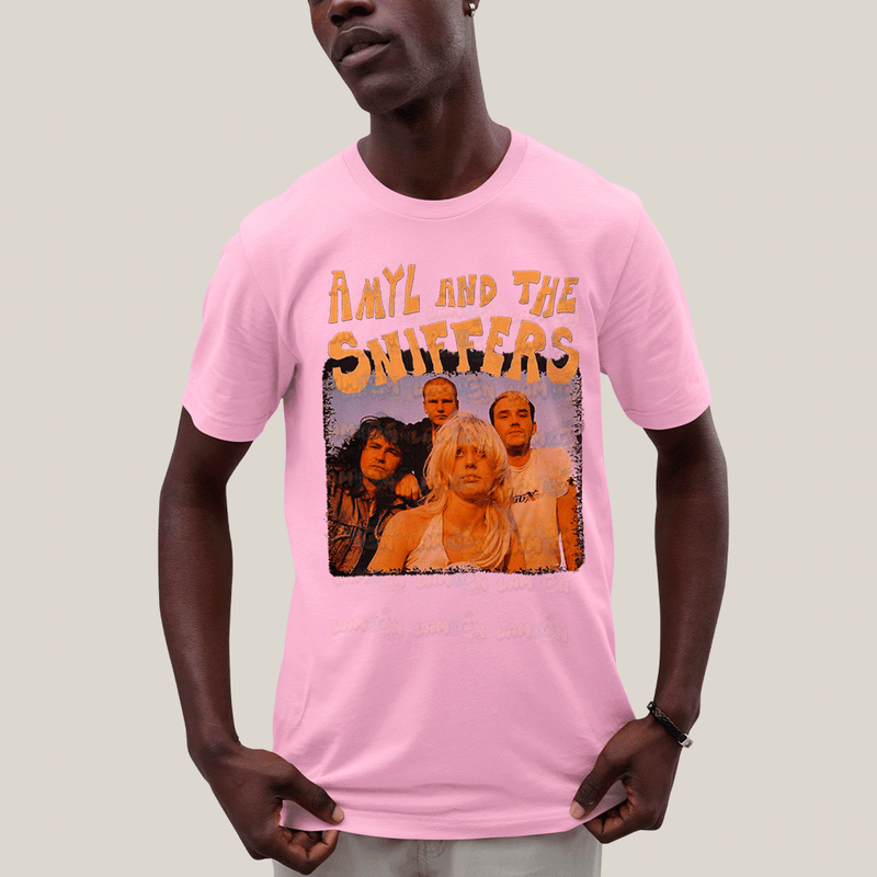 Camiseta Algodão Unissex T shirt- Amyl And The Sniffers Amarela