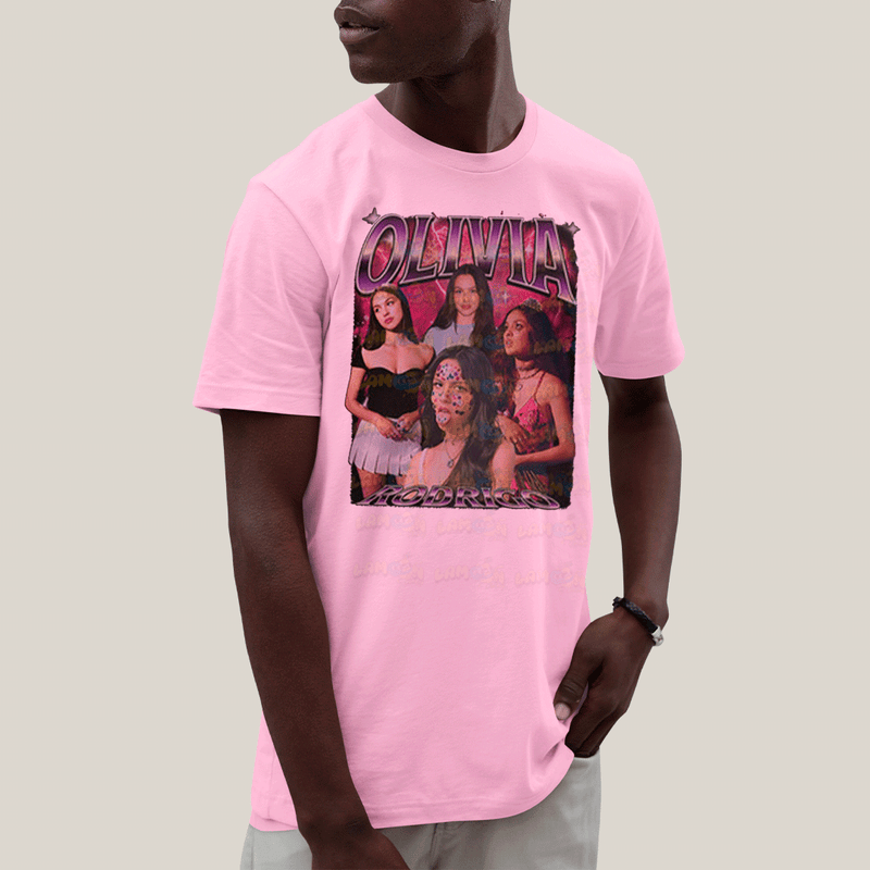Camiseta Algodão Unissex T shirt Olivia Rodrigo Pink
