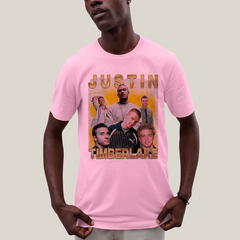 Camiseta Algodão Unissex T shirt-Timberlake Cantor e Ator Amarelo-